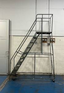 lot 256 image: rolling steel staircase ladder