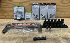lot 258 image: Grease gun, hex key, drive impact lot of 10
