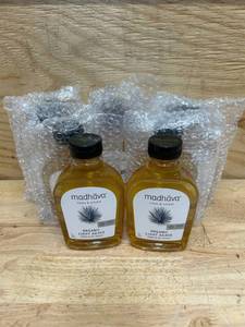 lot 103 image: Madhava Organic Light Agave, 100% Pure Organic Blue Agave Nectar, Natural Sweetener, Sugar Alternative, Vegan, Organic, Non GMO, Liquid Sweetener, 17 Ounce (lot of 10)