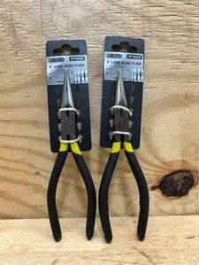 lot 127 image: JEWEL TOOL 8 Inch (20.3 cm) Drop Forged Long Nose Pliers Highly Durable Construction  Dual Color Handles (lot of 2)