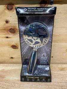 lot 162 image: Jacuzzi Theraspin Chrome 4.3-in Round Handheld Shower Head 2.5-GPM (9.5-LPM) (1009250)