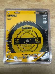 lot 167 image: DEWALT Table Saw Blade, 10 inch, 80 Tooth, Fine Finish, Ultra Sharp Carbide (DWA11080) (0919255)