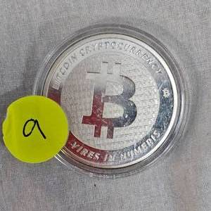 lot 9 image: .999 Silver Bit Coin, 1oz