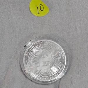 lot 10 image: .999 Silver Bit Coin, 1 oz