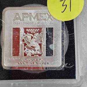 lot 31 image: APMWX 1oz, .999 Square Ingot