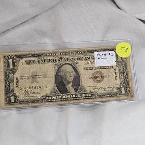 lot 52 image: 1935-A $1 Hawaii Note