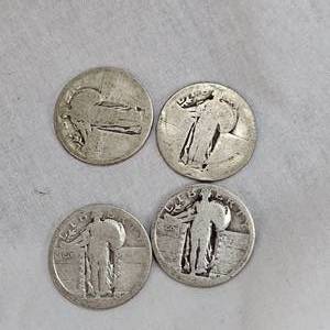 lot 53 image: 4-Silver 25c, no dates