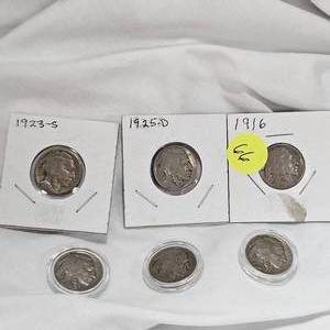 lot 66 image: 6-Misc Date Buffalo 5c