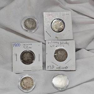 lot 73 image: 6-Misc Date  V-Nickels