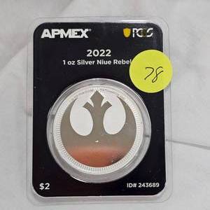 lot 78 image: APMEX 2022 Niue Rebels 1 oz