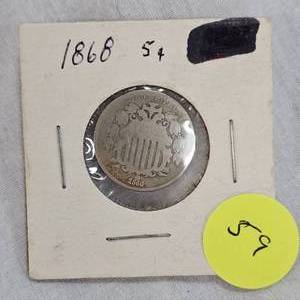 lot 59 image: 1868 Shield 5c