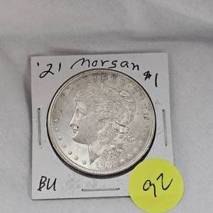 lot 92 image: 1921 Morgan $1 BU