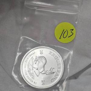 lot 103 image: 2024 Kruggerrand Round, 1oz Silver