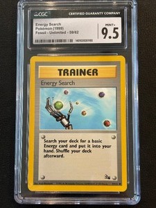 lot 3 image: CGC 9.5 Energy Search Pokemon 1999 Fossil Unlimited