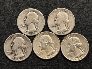 lot 16 image: Washington Silver Quarters
