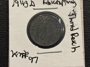 lot 93 image: 1943 A Third Reich 1 Reichspfennig