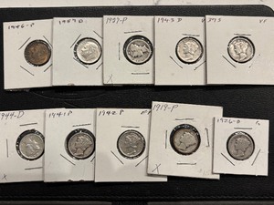 lot 100 image: Mercury and Roosevelt Silver Dimes