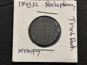 lot 45 image: 1943 A Third Reich 1 Reichspfennig