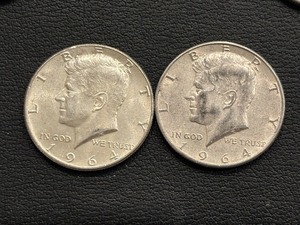 lot 47 image: 1964 and 1964-D Kennedy Half Dollars