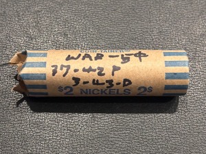 lot 62 image: Jefferson Silver War Nickel Roll