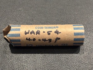 lot 63 image: Jefferson Silver War Nickel Roll