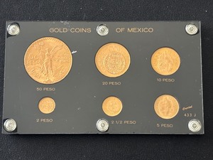 lot 1 image: Mexico Gold Peso Collection
