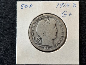 lot 82 image: 1915-D Barber Half Dollar