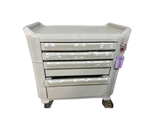 lot 13 image: MSRP $3000 Metro MetroFlex Lockable 5 DRAWER Medical Crash Cart Medical Supply Cart - WASHABLE SURFACES - LOCKING WHEELS - GREAT FOR CRAFTERS AND MECHANICS TOO - GREAT CONDITION