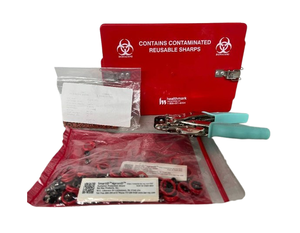 lot 33 image: MIXED LOT NEW Healthmark Sharps Container Locker Box with SmartID ApronID Radiation Protection Shield, Miscellaneous O-rings,&nbspWe R Memory Keepers- Crop-A-Dile Eyelet Setter Crafting Embellisher & More