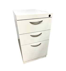lot 46 image: 3-Drawer Pedestal Filing Cabinet with Lock - Sturdy Construction, Secure Storage, Single Lock - Great Condition Has Key