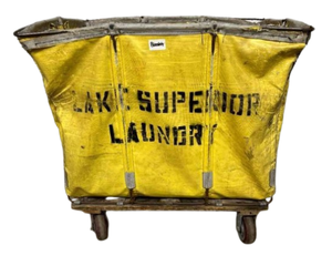 lot 51 image: Bulk Laundry Hamper Basket Truck - Reinforced Frame, Spacious Storage, Increases Your Productivity - Wear & Tear But Works Good