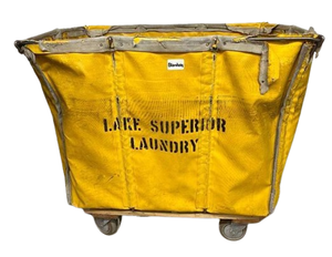 lot 52 image: Bulk Laundry Hamper Basket Truck - Reinforced Frame, Spacious Storage, Increases Your Productivity - Wear & Tear But Works Good