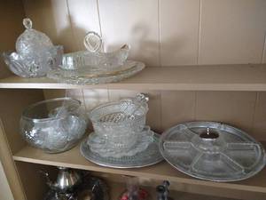 lot 17 image: Large Lot of Crystal & Glass Dishes