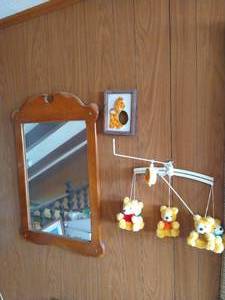 lot 56 image: Vintage Bear Mobile & Wall Mirror