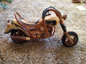 lot 76 image: Wooden Motorcycle Model