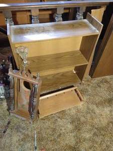 lot 88 image: Small Book Shelf, Wall Shelf & Clock Casing