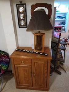lot 133 image: Small Cabinet & LampDecor