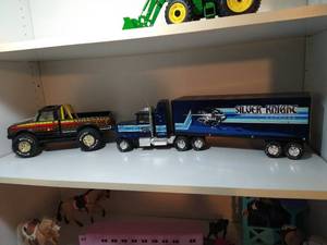 lot 144 image: (2) Nylint Die-Cast Semi & Pickup Truck