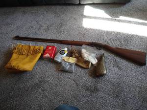 lot 209 image: .50 Caliber Black Powder Rifle & Accessories
