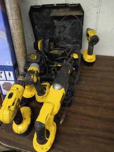 lot 337 image: Huge Lot of DeWalt Tools, Batteries & Chargers