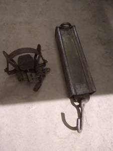 lot 365 image: Vintage Heavy-Duty Scale & Animal Trap