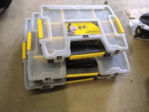 lot 403 image: Three Flat-Latching Stanley Cases w Some Hardware