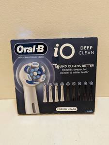 lot 81 image: ORAL-B IO DEEP CLEAN REPLACEMENT BRUSH HEADS 9PK.