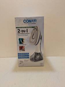 lot 95 image: CONAIR TURBO EXTREME STEAM 2-IN-1 STEAMER & IRON WITH GENTLE TEMP