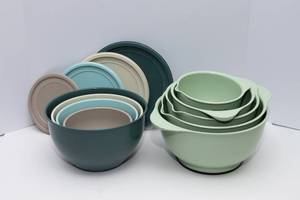 lot 31 image: Variety of Plastic Mixing Bowls  IKEA & KitchenAid Sets