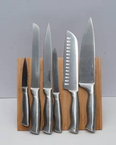 lot 33 image: Magnetic Knife Block with Cuisinart Knives