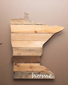 lot 40 image: Minnesota Outline Wall Art  Wooden