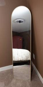 lot 56 image: Oval Standing Full Length Mirror  Gold-Tone Frame