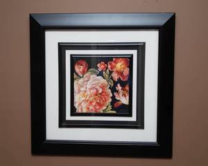 lot 96 image: Large Wall Art  Peonies, 30 x 30