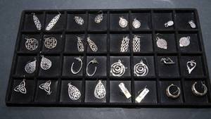 lot 132 image: Set of 16 Silvertone Earrings